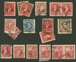 OVAL CANCELS: Interesting group of old stamps, all bearing oval ...