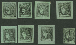 GJ.5, bluish green, reconstruction of the block with the 8 different ...