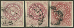 GJ.7 + 10 + 15, 5c., the basic stamps of 5c. from the 3 issues: With ...