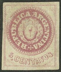 GJ.14, 5c. without accent, WORN PLATE, mint without gum, with a light ...