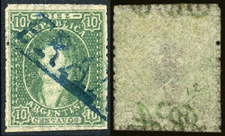 GJ.23, 10c. dull and dry impression (little ink), with watermark ...