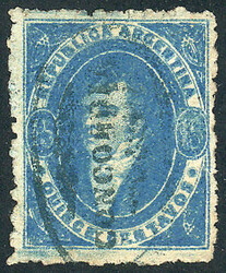 GJ.24B, 15c. COBALT BLUE, with vertical line watermark (left sheet ...