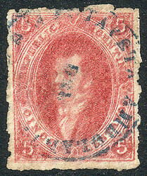 GJ.25b, 4th printing, with very notable PARTIAL DOUBLE IMPRESSION ...