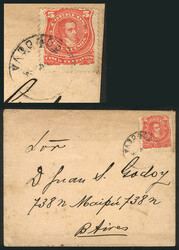 GJ.84, 5c. Rivadavia with large collar, franking a cover sent to ...