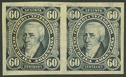 GJ.114P, 1888 60c. Posadas, IMPERFORATE PAIR, very nice!