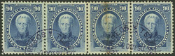 GJ.44, strip of 4 with cancel of "Correos y Telégrafos" 20/OC/1890, ...