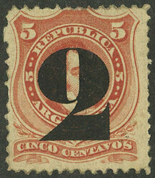 GJ.46, 2c on 5c., uncommon with original gum