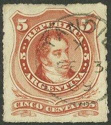 GJ.48, used in Tandil on 23/FE/1889, VF