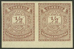 GJ.56, imperforate pair with sheet margin, VF, rare!