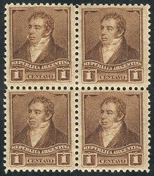 GJ.138, 1c. Rivadavia, proof in dun, printed on Zárate paper with ...