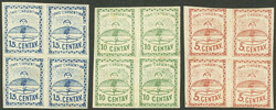 GJ.4/6, large figures, cmpl. set in blocks of 4, in the high value ...