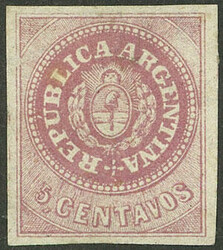 GJ.7, 5c. with accent, rose, semi-worn plate, signed by V.Kneitschel ...