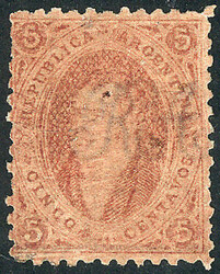 GJ.20, 5c. orangish dun-red, 3rd printing, almost clear impression, ...