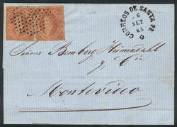 GJ.20, 5c. dun-red, 3rd printing, clear impression, 2 example on an ...