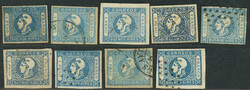 GJ.14 (1) and GJ.17 (7 used, 1 mint), in total 9 Cabecitas of 1P. ...