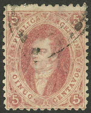 GJ.19, 1st or 2nd printing, with double ogive cancel of SAN NICOLÁS ...