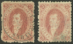 GJ.19, 1st printing very clear and 2nd printing worn impression, used ...