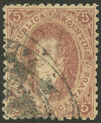 GJ.20, 3rd printing, with double rococo cancel of YAVÍ (+600%), ...