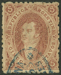 GJ.19, 1st or 2nd printing, with rare stagecoach mail cancel "UNIÓN ...
