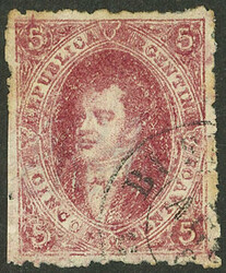 GJ.25, 4th printing, DRY IMPRESSION, superb stamp!