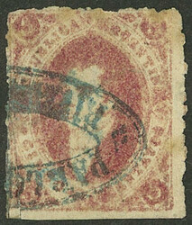 RARE CANCEL: GJ.25, 4th printing, with cancel of stagecoach mail of ...