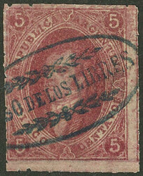 GJ.25f, 4th printing, on THIN PAPER, with a beautiful blue cancel of ...