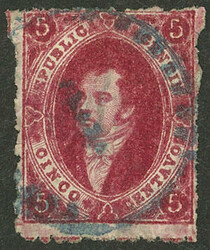 GJ.26, 5th printing, with blue cancel "Correos Plaza del Parque" ...