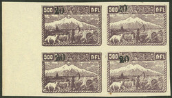 Sc.355a (Yvert 161), 1922 20 on 500r., MNH block of 4, excellent ...