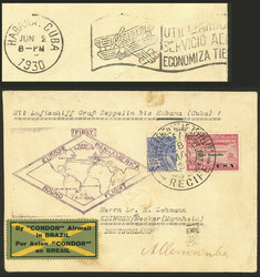 ZEPPELIN FLIGHT TO CUBA: Cover sent from Recife to Germany on ...