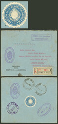 23/JUN/1928 San José to Buenos Aires, registered cover sent by the ...
