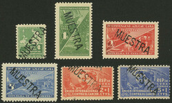 Yvert 255/6 (1938 Pierre and Maria Curie) + 236/8 (1937 Sugar cane) + ...