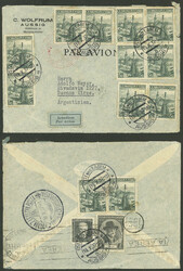 19/OC/1937 Usti nad Labem - Argentina, airmail cover sent by German ...
