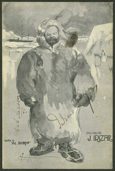 Postcard illustrated with image of Commander Irizar with the corvette ...