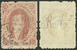 GJ.28g, 6th printing perforated, with combined varieties: DIRTY PLATE ...