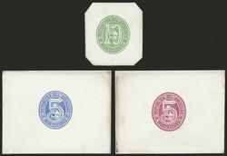 Die proofs of the stamps for envelopes issued in 1866 with spelling ...