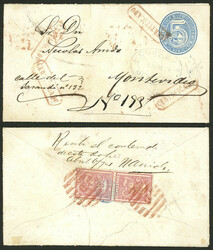 5c. Stationery envelope with spelling mistake "CENTECIMOS" + ...