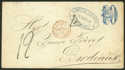 10c. Stationery envelope sent from Paysandú to France on 12/JA/1879, ...