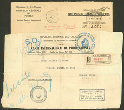 Official mail: Cover and parcel post front, both registered, sent to ...