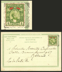 RARE DESTINATION: Egyptian postcard (with view of the pyramids), ...