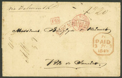 27/JUN/1849 Frankfurt - Rio de Janeiro: Folded cover sent via ...