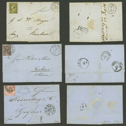 7 Covers or entire letters (one is a folded cover) used between 1857 ...