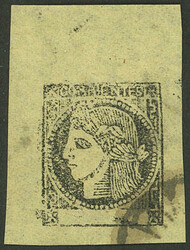 GJ.6, 2c. lemon yellow, type 1, light cancel in one corner, JUMBO ...