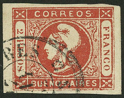 GJ.18, 2P. red, beautiful stamp with 4 ample margins, and datestamp ...