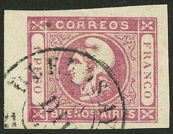 GJ.21A, 1P. carminish rose, splendid stamp with very wide margins and ...