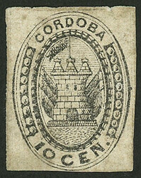 GJ.2, 10c. black, vertically laid paper, type 12, very fine quality, ...