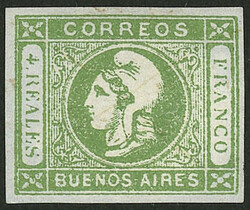 GJ.16, 4R. green, mint without gum, very fine quality!