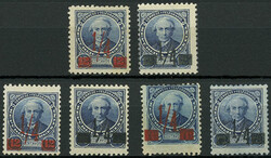 GJ.131/2 + 133/4 + 133d 7 134c, 1890 provisionals, the set of 2 ...
