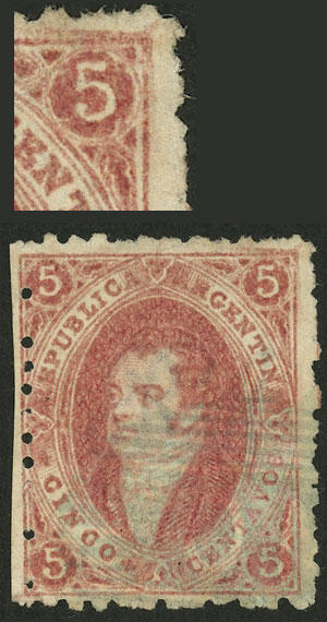 GJ.19, 1st or 2nd printing, with variety: Double line in the top ...