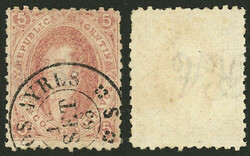 GJ.19c, 1st or 2nd printing with the WATERMARK INVERTED (inverted and ...