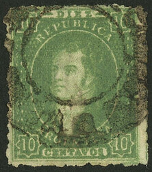 GJ.23, 10c. green, with double circle "ADMON DE CORREOS - SALTA" ...
